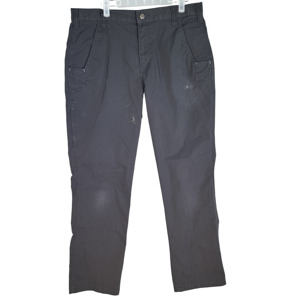 Carhartt Pants Mens 34x32 Gray Relaxed Fit Ripstop Workwear Utility Zip Pocket
